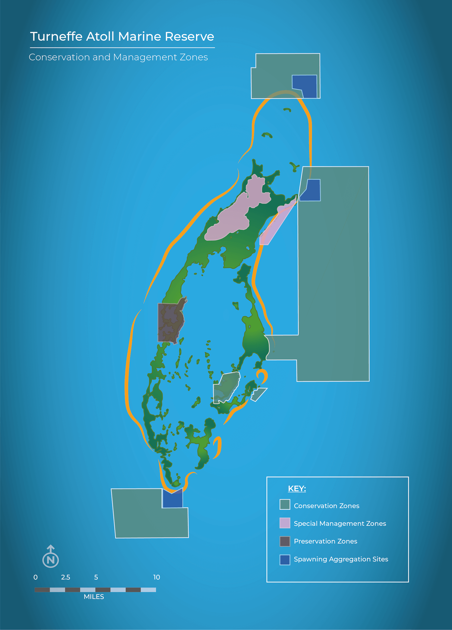 Map Turneffe Atoll Marine Reserve Management Zones